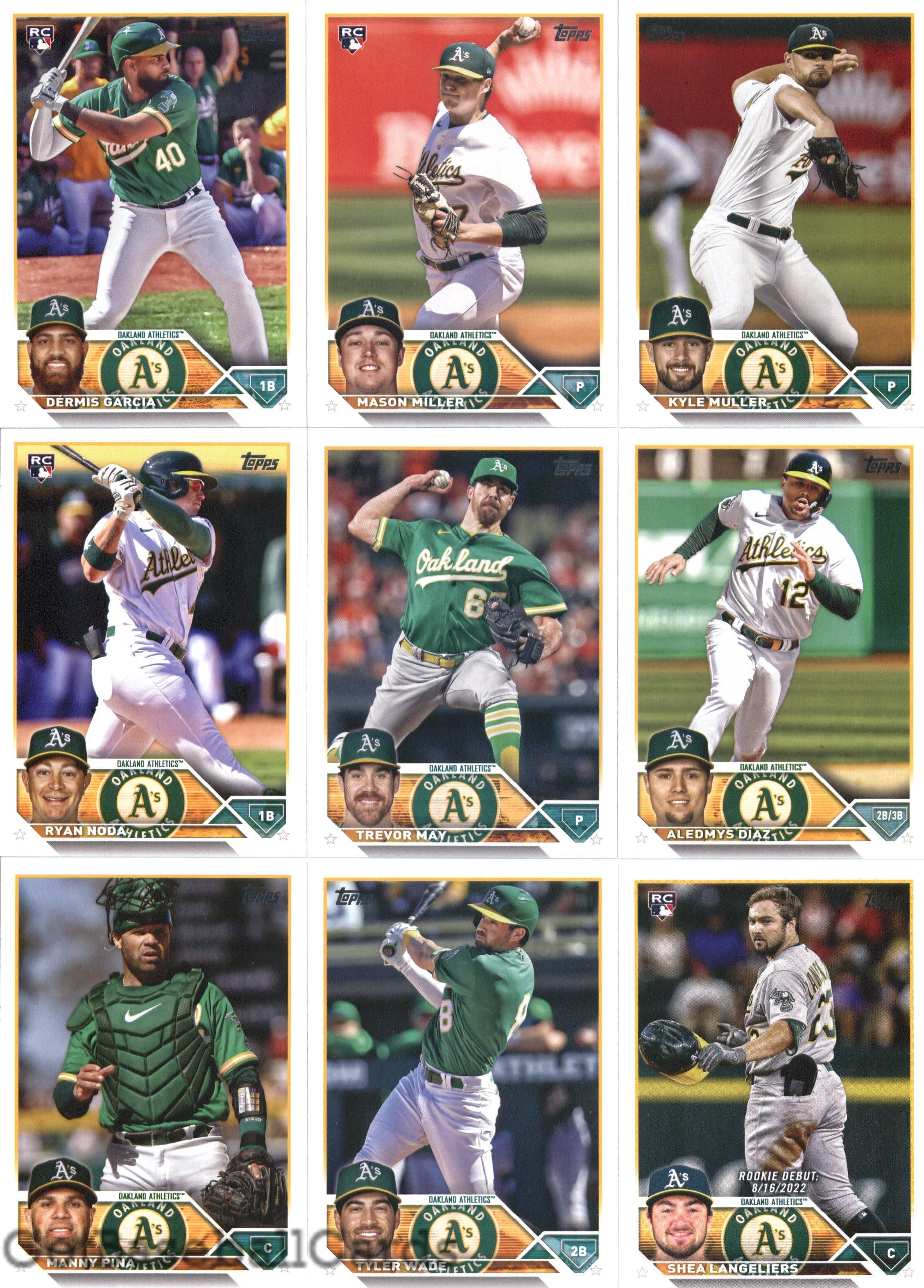 2023 Topps Complete Master Oakland Athletics Team Set of 39 Cards