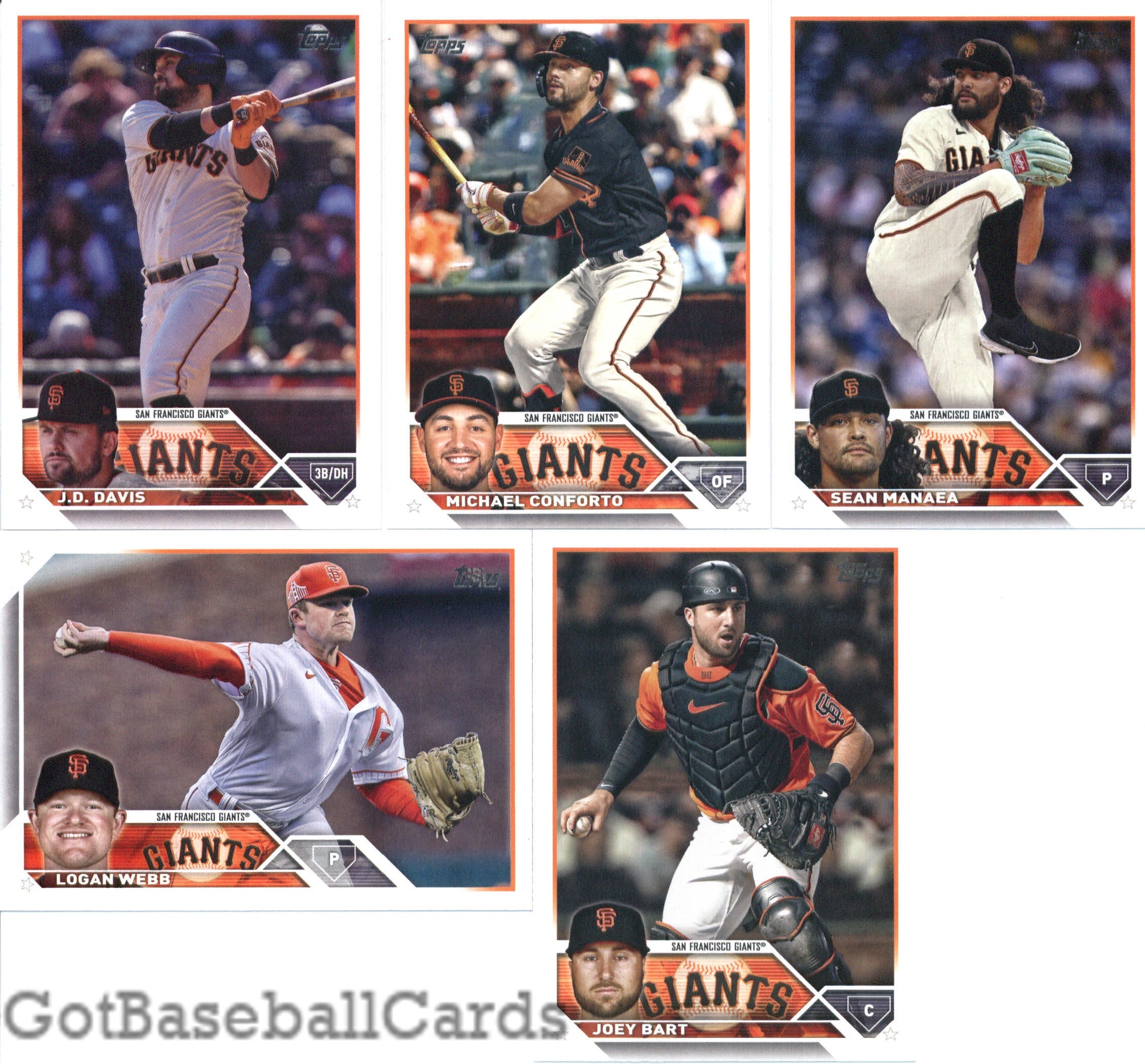 2023 Topps Complete Master San Francisco Giants Team Set of 31 Cards