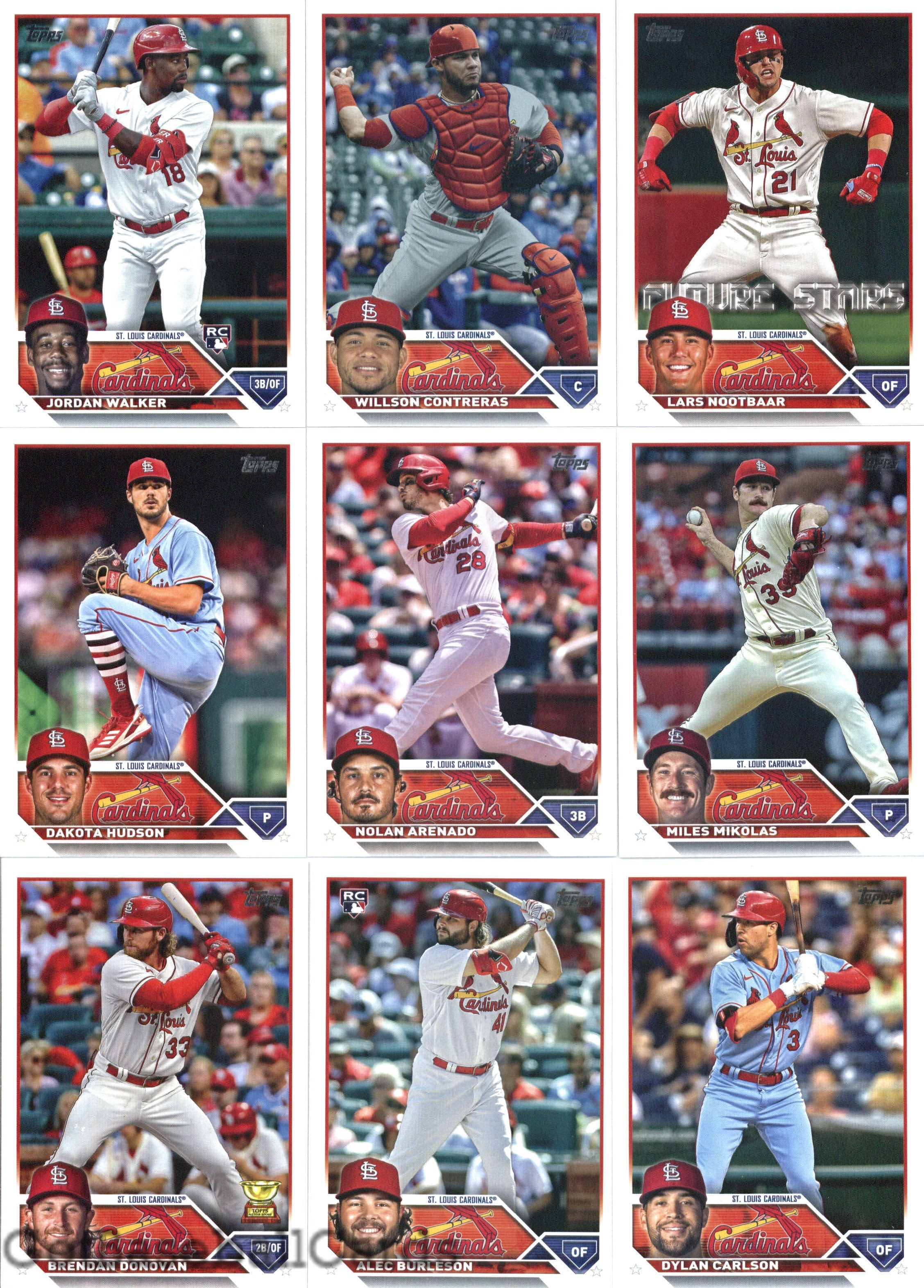 2023 Topps Complete Master St. Louis Cardinals Team Set of 29 Cards