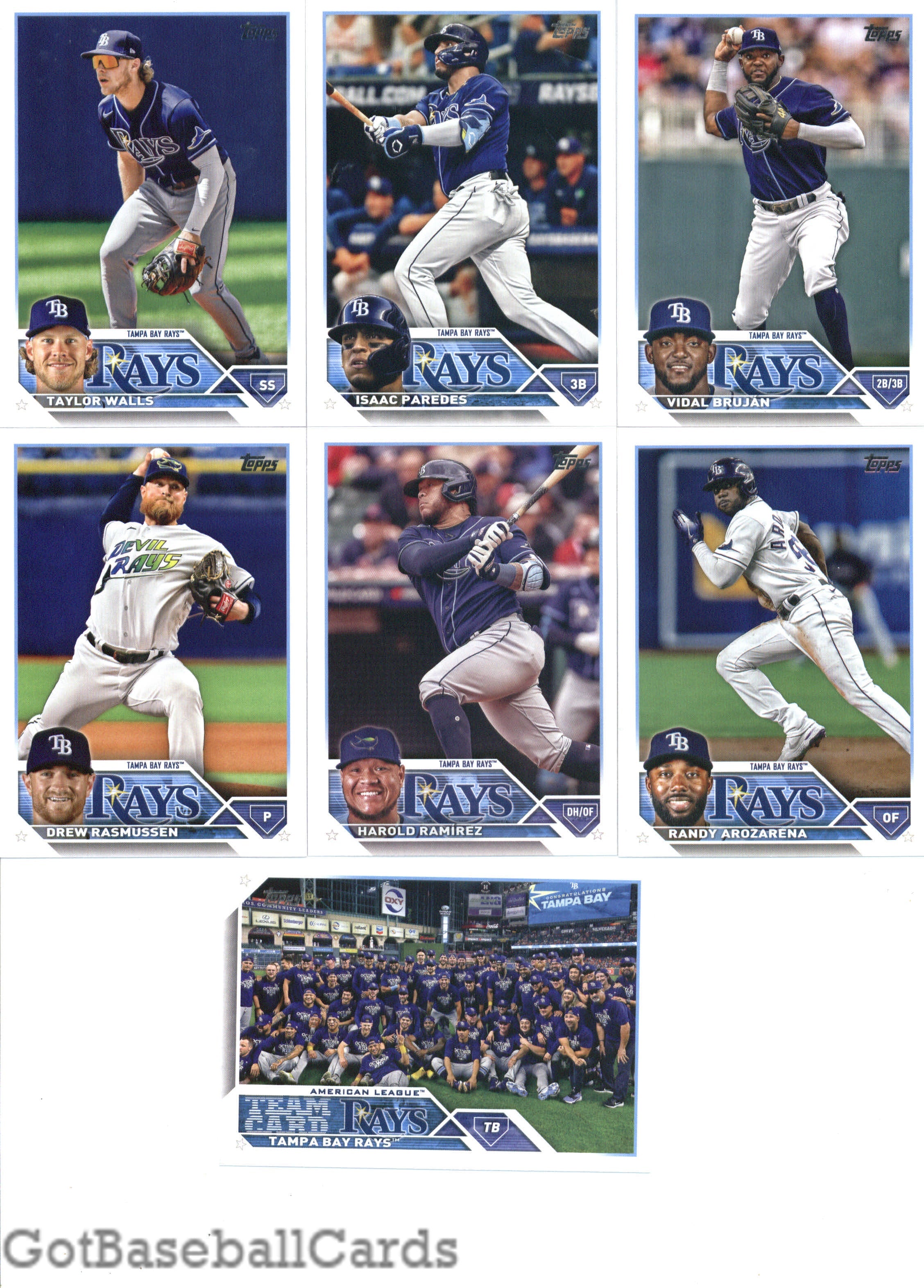 2023 Topps Complete Master Tampa Bay Rays Team Set of 26 Cards