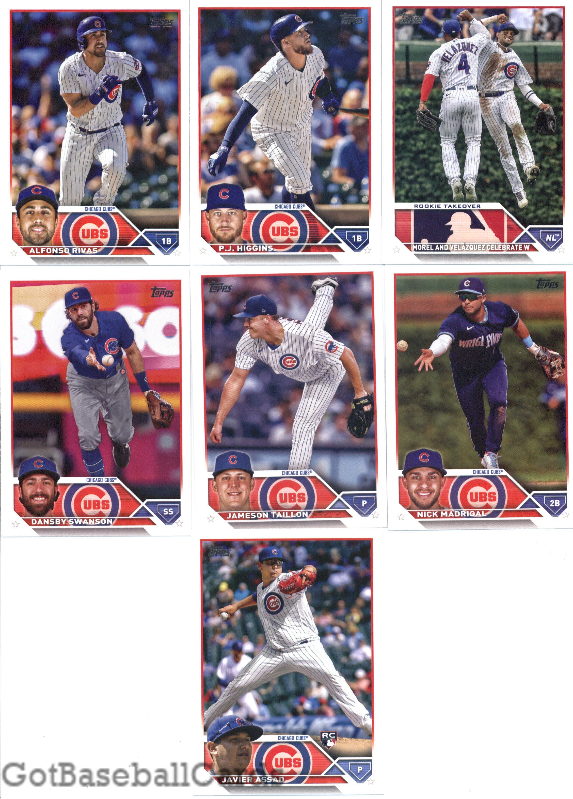 2023 Topps Complete Set (Series 1 & 2) Chicago Cubs Team Set of 25 Cards