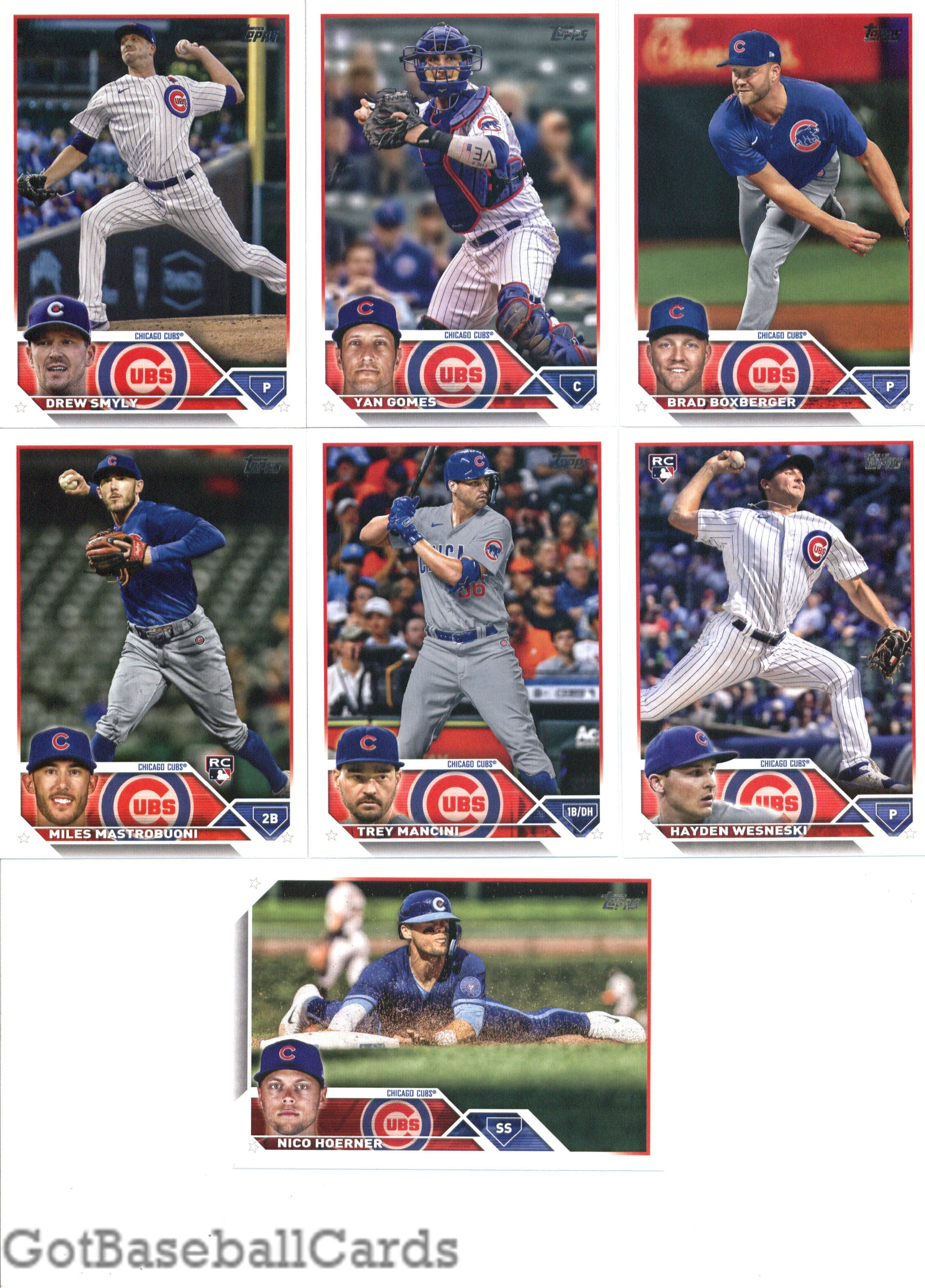 2023 Topps Complete Set (Series 1 & 2) Chicago Cubs Team Set of 25 Cards