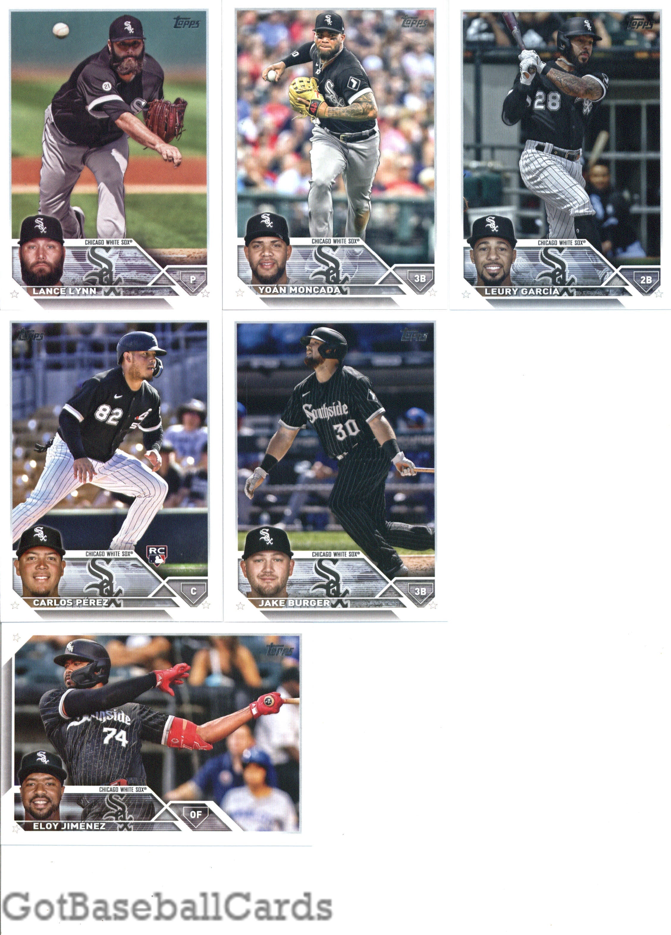 2023 Topps Complete Set (Series 1 & 2) Chicago White Sox Team Set of 21 Cards