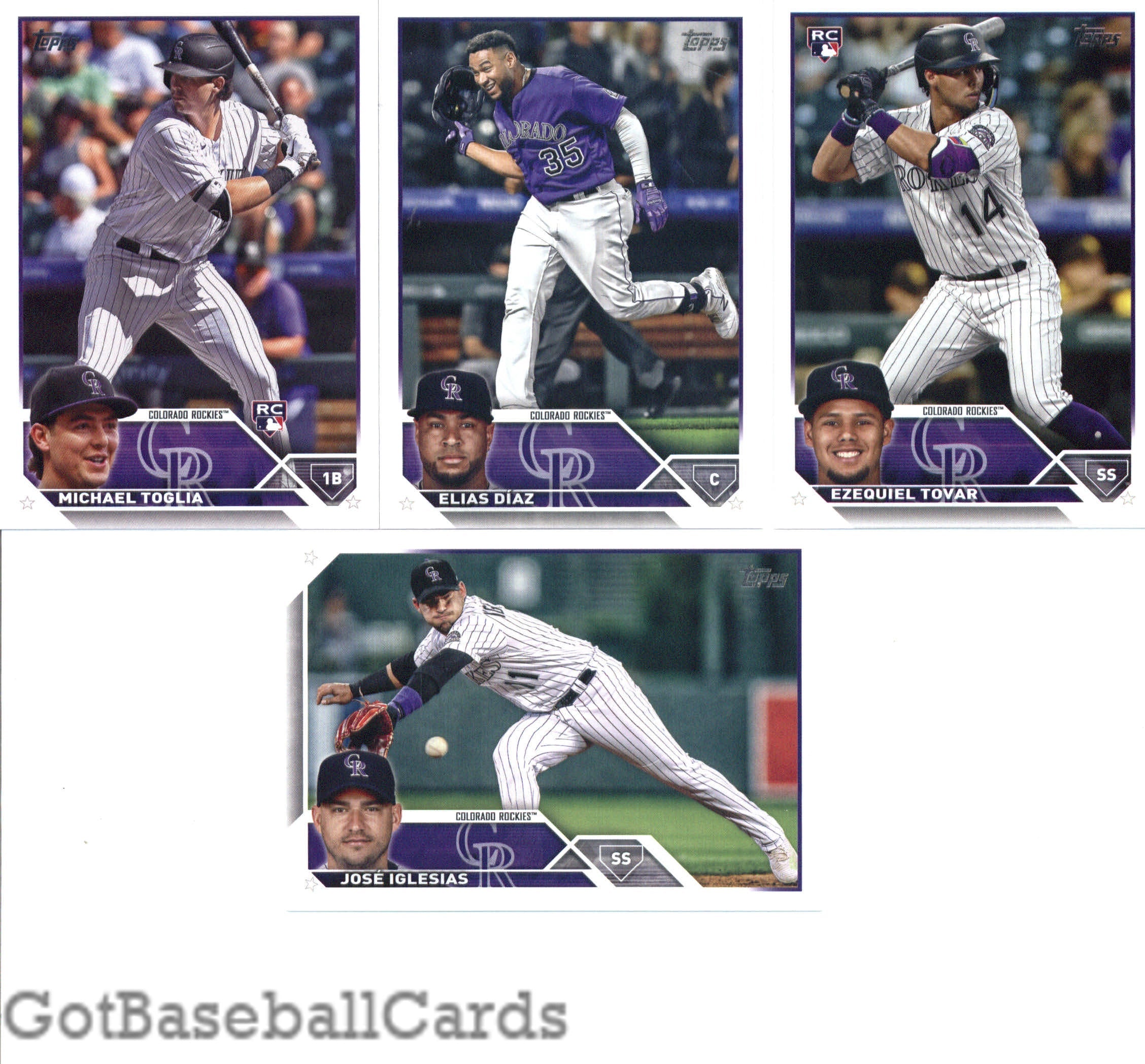 2023 Topps Complete Set (Series 1 & 2) Colorado Rockies Team Set of 18 Cards