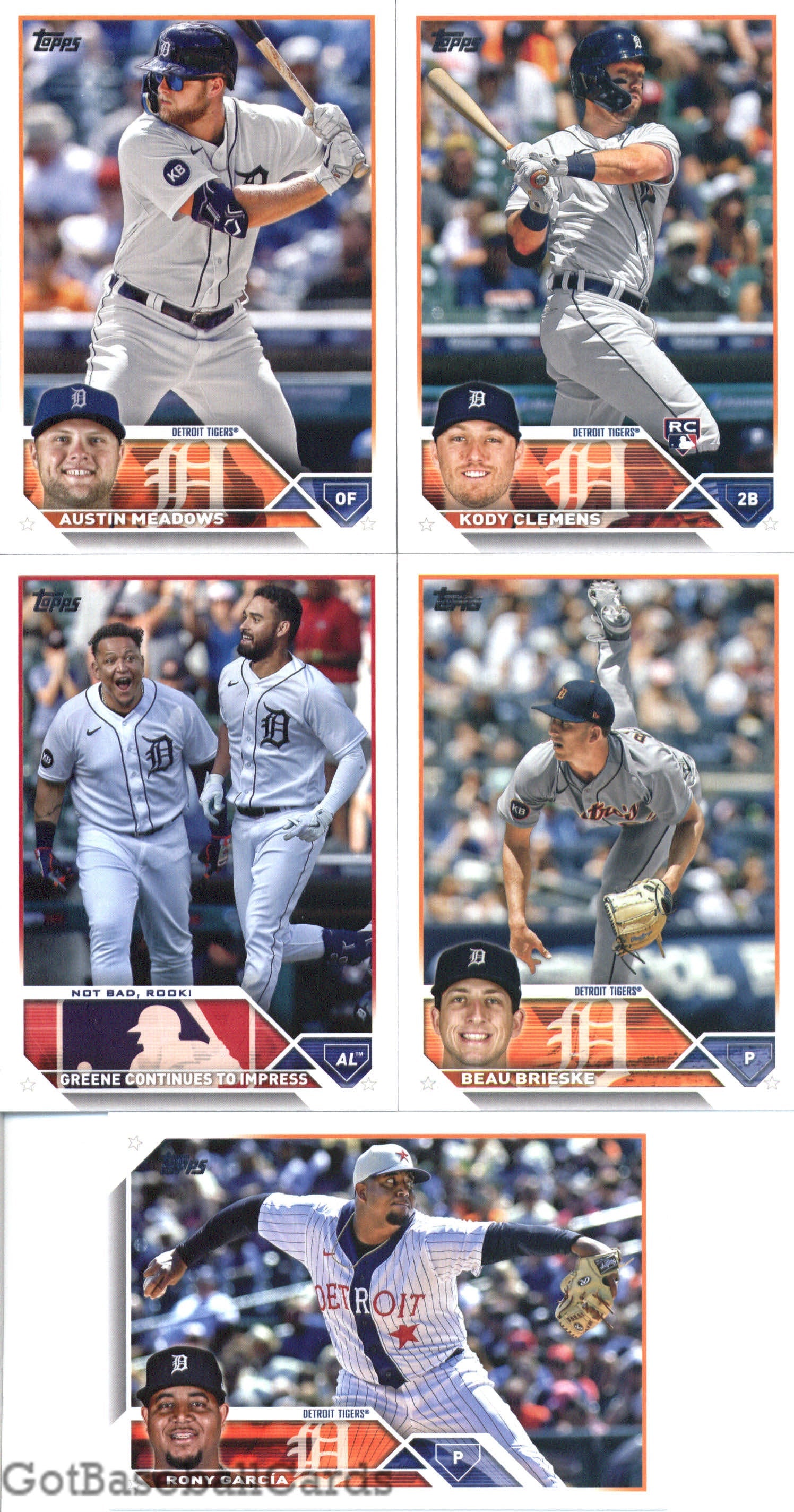 2023 Topps Complete Set (Series 1 & 2) Detroit Tigers Team Set of 23 Cards