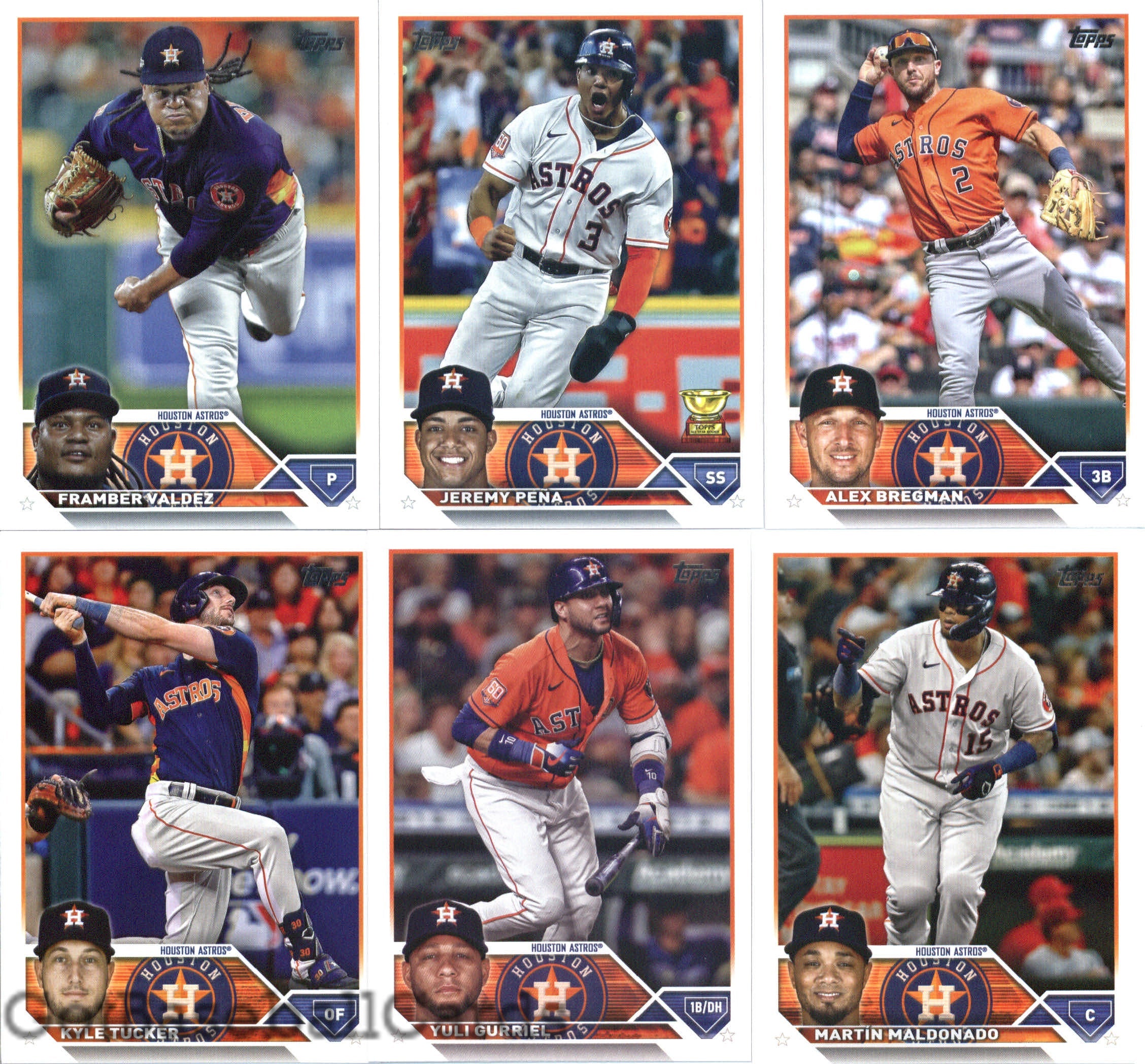 2023 Topps Complete Set (Series 1 & 2) Houston Astros Team Set of 22 Cards