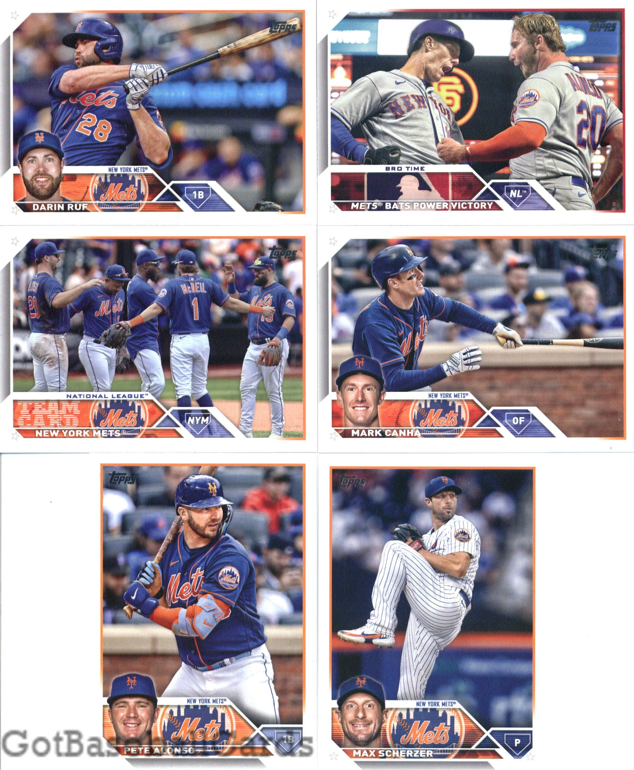 2023 Topps Complete Set (Series 1 & 2) New York Mets Team Set of 25 Cards