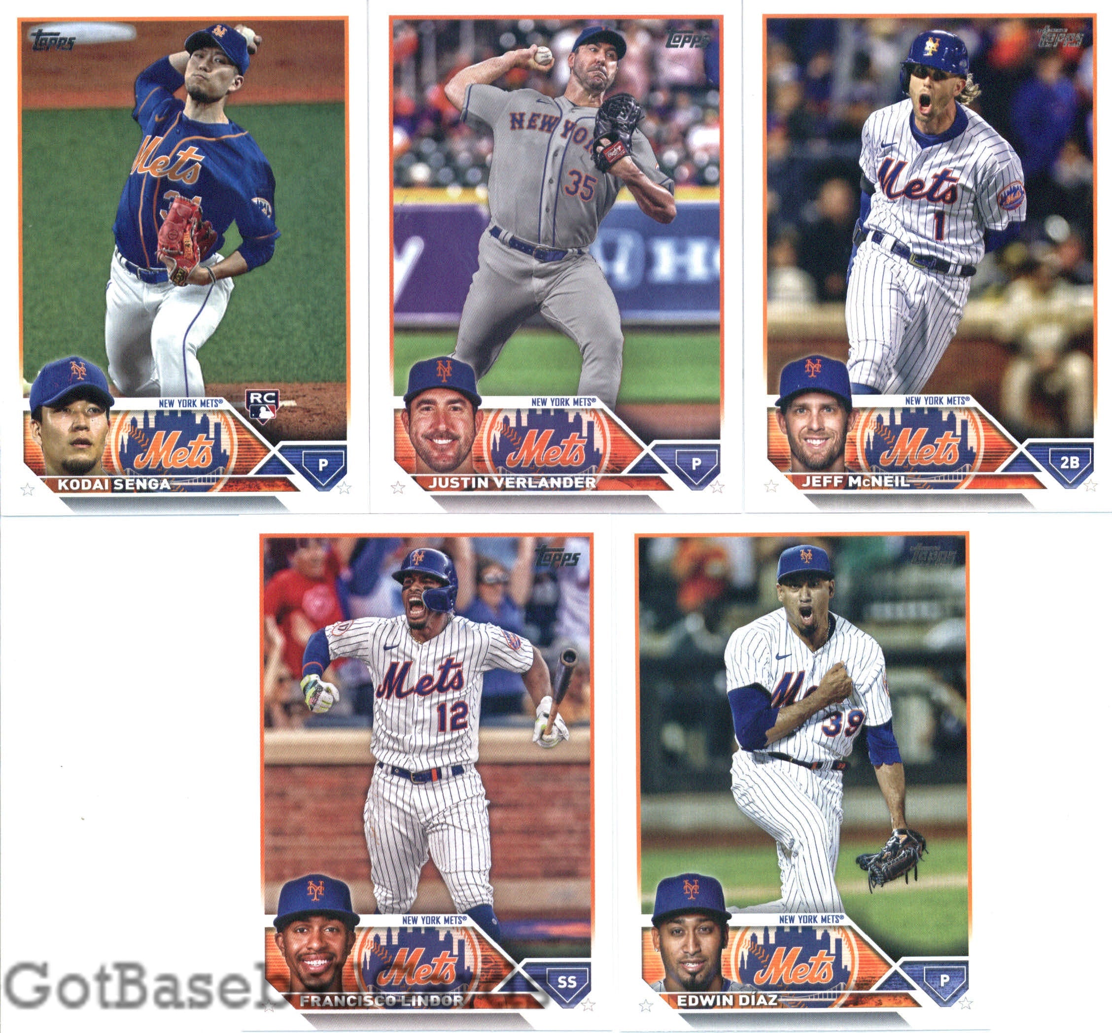 2023 Topps Complete Set (Series 1 & 2) New York Mets Team Set of 25 Cards