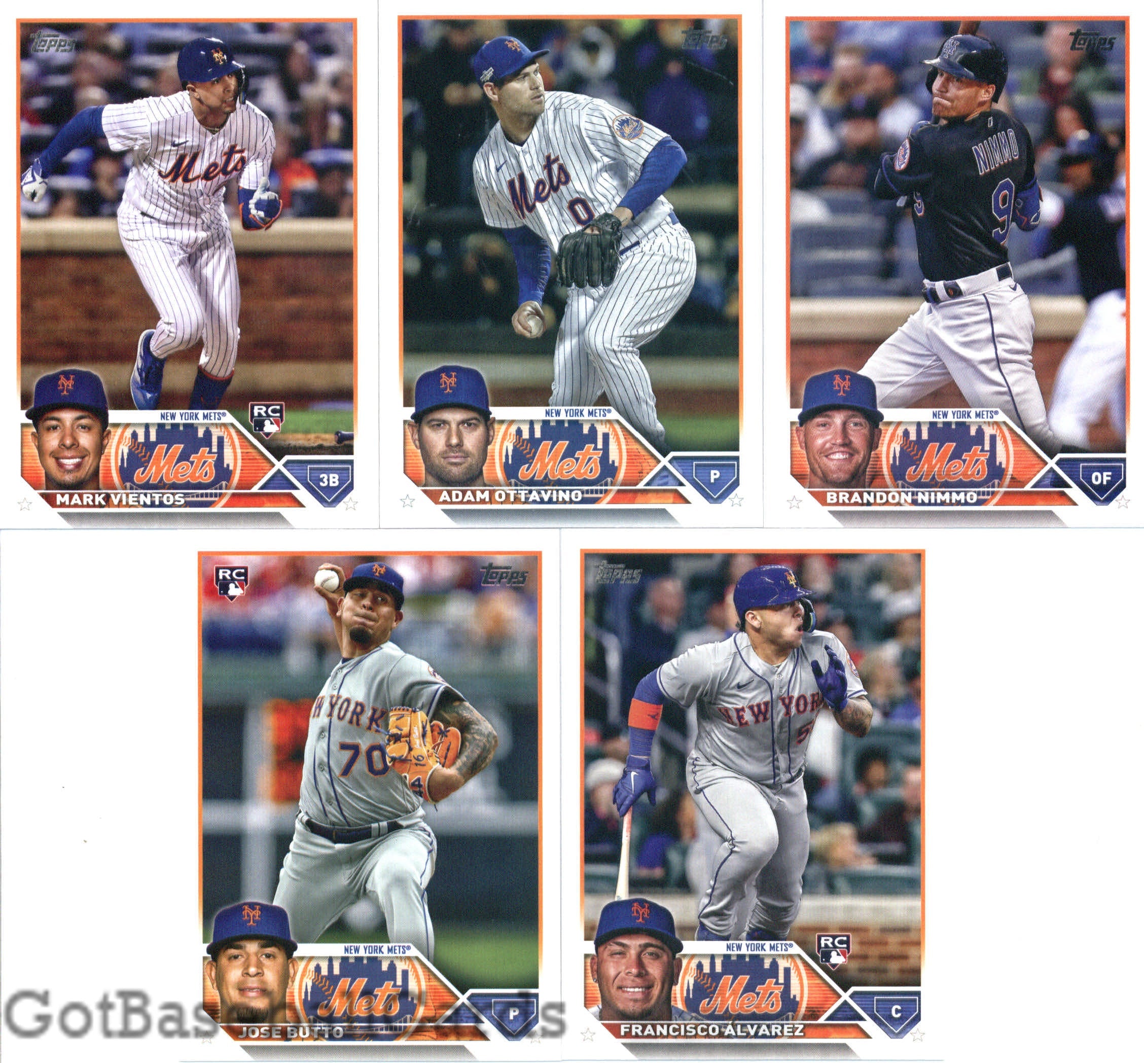 2023 Topps Complete Set (Series 1 & 2) New York Mets Team Set of 25 Cards