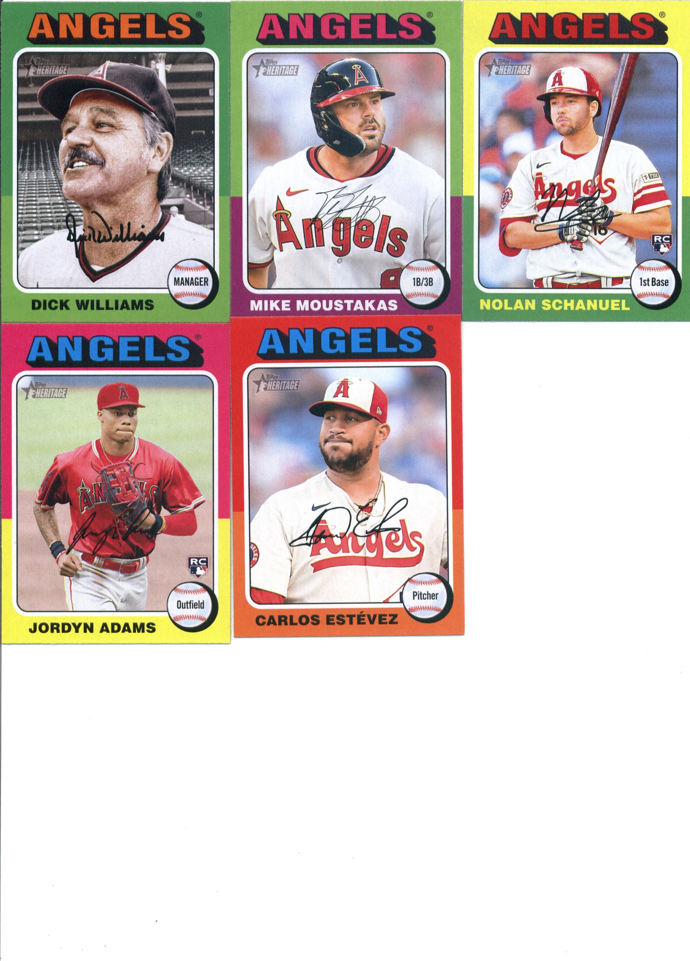 2024 Topps Heritage Los Angeles Angels Team Set of 11 Cards